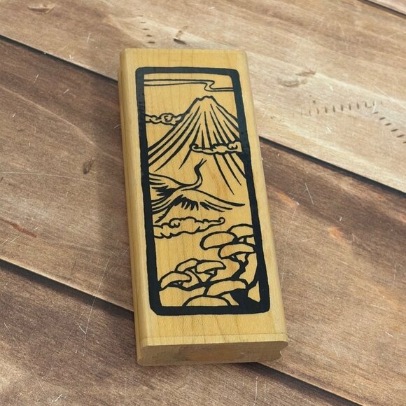 CTMH Co. Other - CTMH S775Oriental Bookmark Rubber Stamp VOLCANO Mountain Scene Design